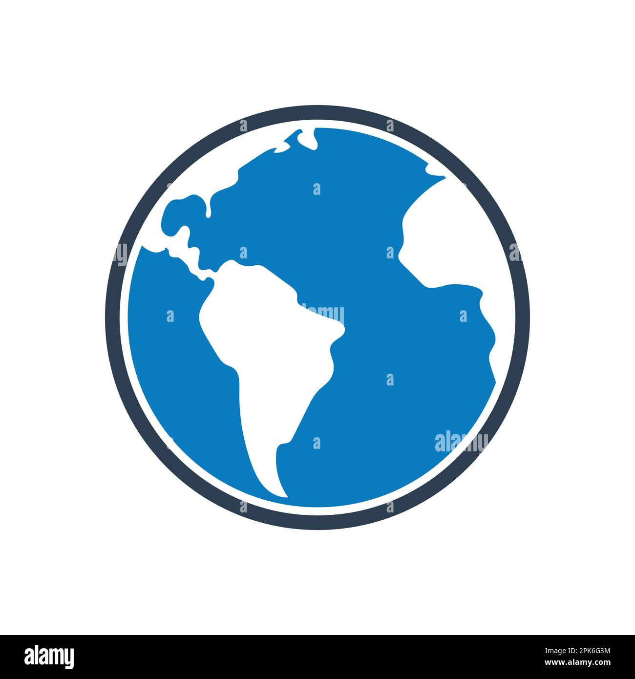 Planet Icon. With Globe Symbol. Editable Flat Vector Illustration. Stock Vector