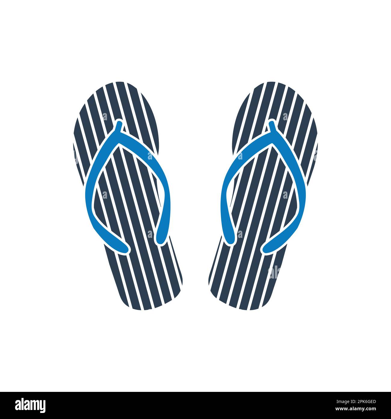 Beach Flip Flops icon. Editable Vector EPS Symbol Illustration. Stock Vector