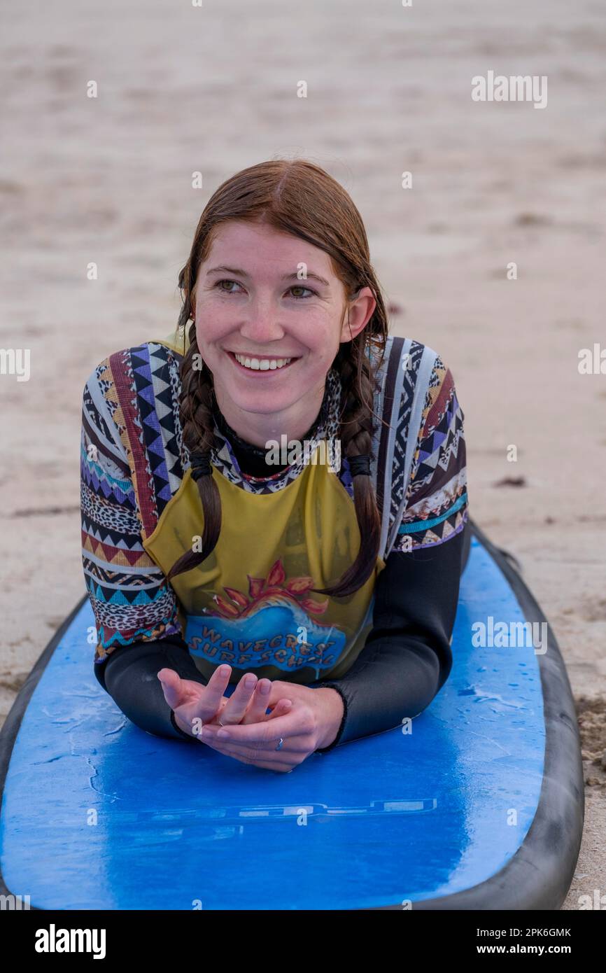 Surfers on the beach at Jeffreys Bay near Port Elizabeth, Garden Route