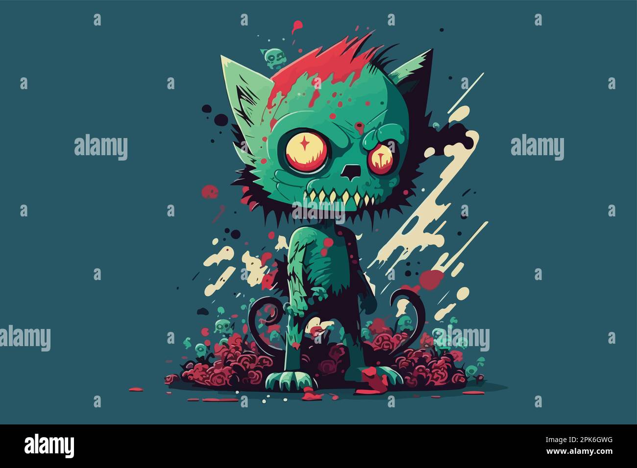 Cat zombie vector illustration Stock Vector Image & Art Alamy