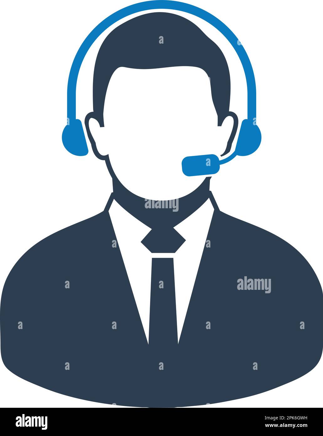 Male Costumer service icon.  Flat style vector EPS. Stock Vector