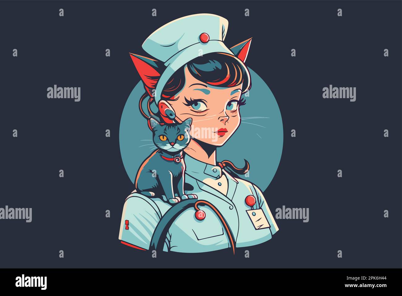 Cat nurse vector illustration Stock Vector Image & Art Alamy