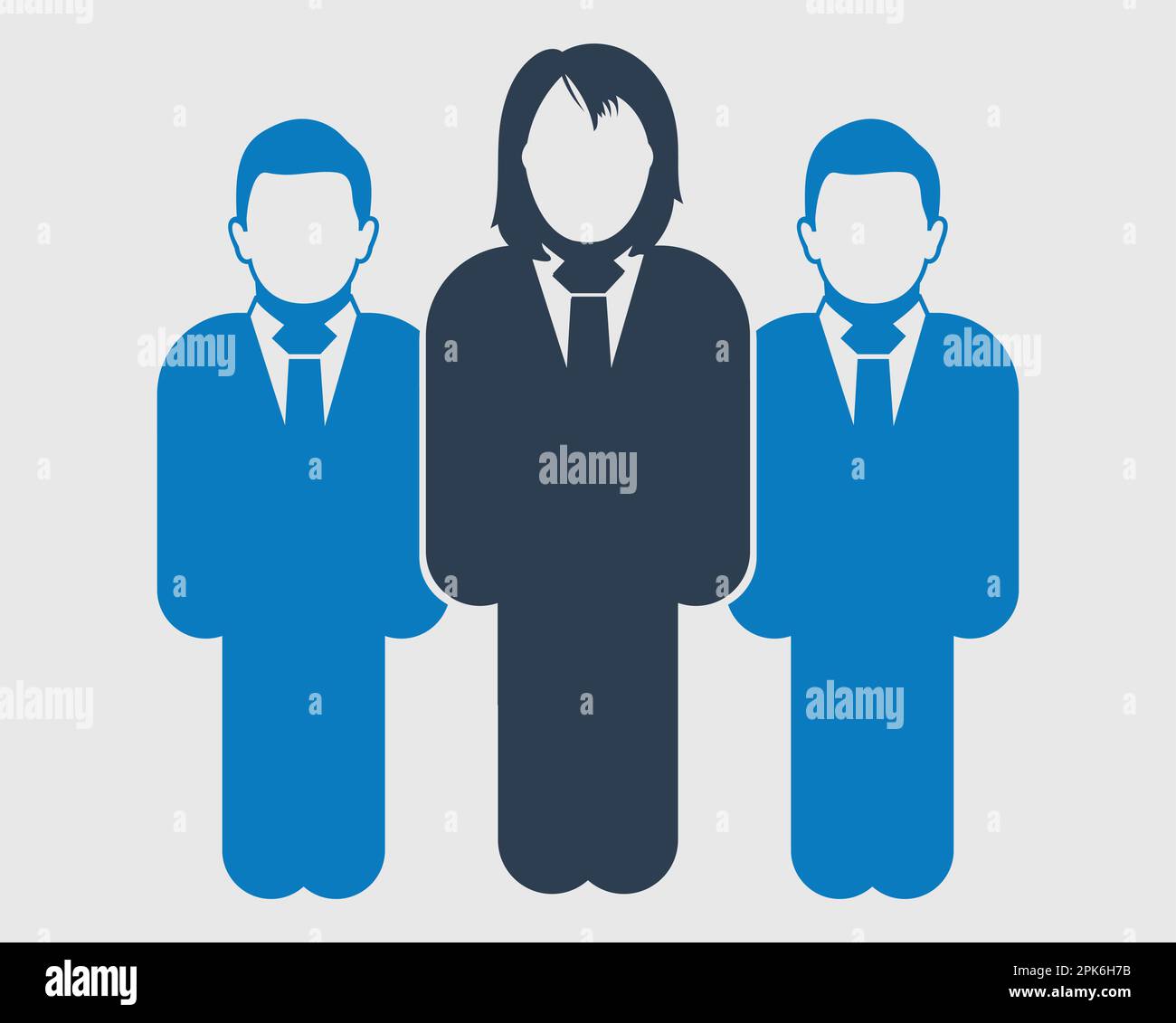 Business team Icon. Standing Male and female symbols on gray background ...