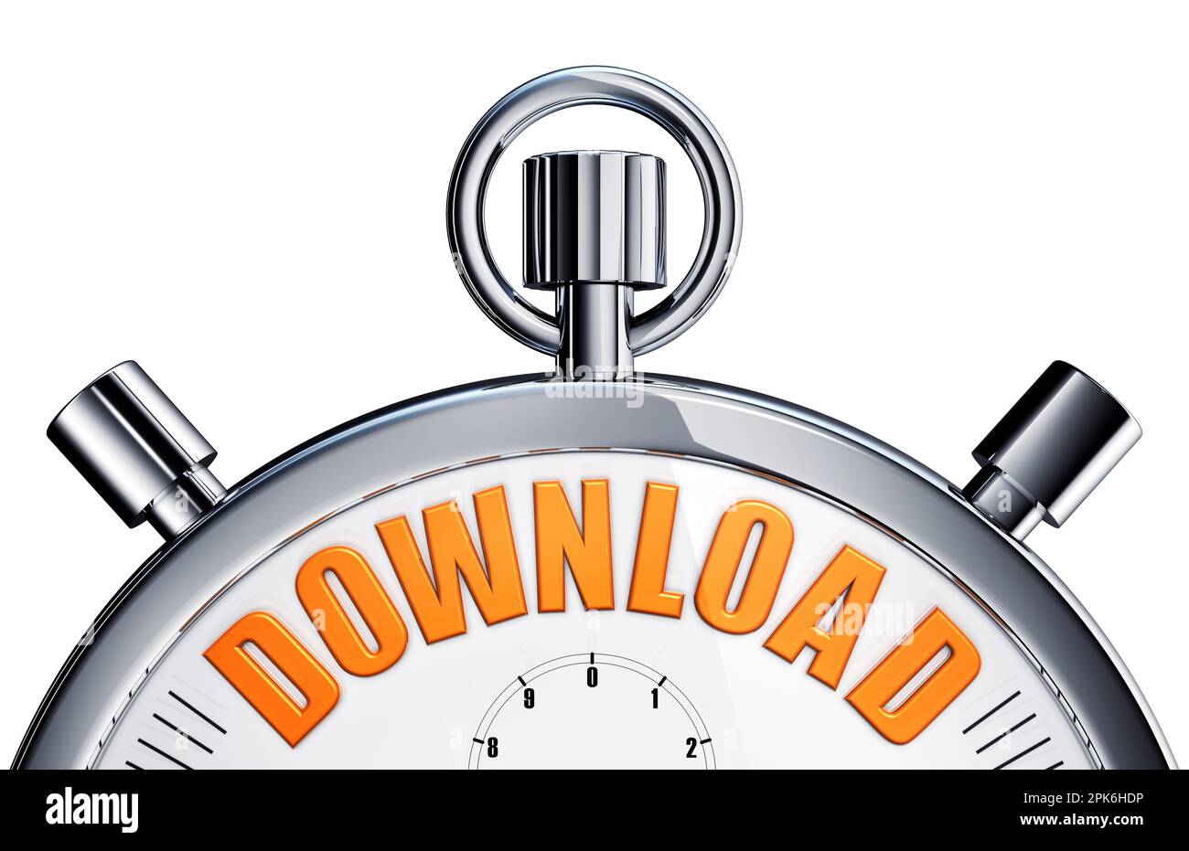 3D rendering of a stopwatch with a download icon Stock Photo Alamy