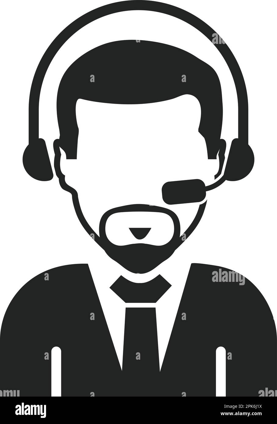 Male Costumer service icon.  Flat style vector EPS. Stock Vector