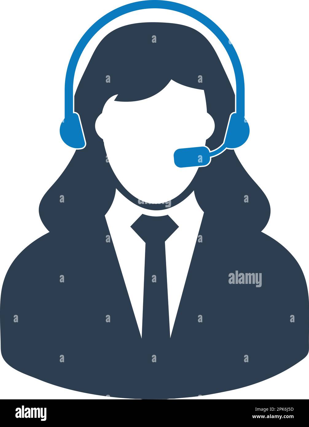 Female Costumer service icon.  Flat style vector EPS. Stock Vector
