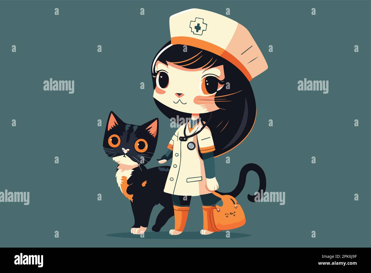Cat nurse vector illustration Stock Vector Image & Art Alamy