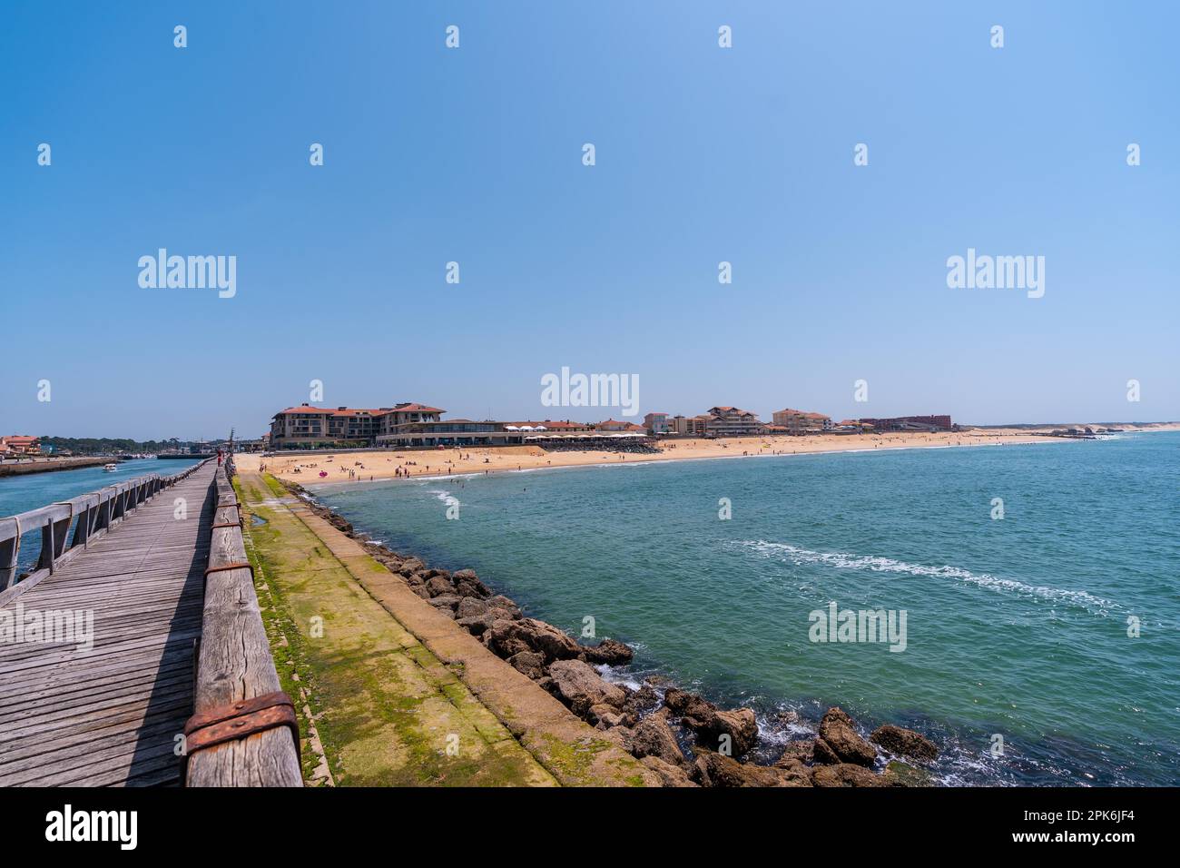 Capbreton village on the coast of the French Basque Country, view of ...