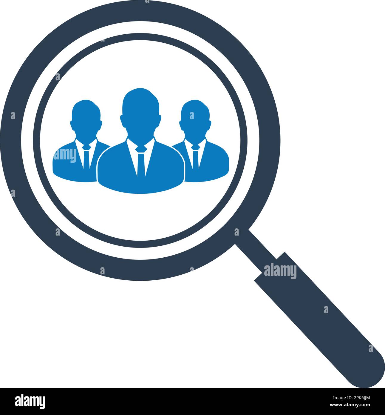 Magnifying glass icon. Magnifier symbol concept search for people to work.  Stock Vector