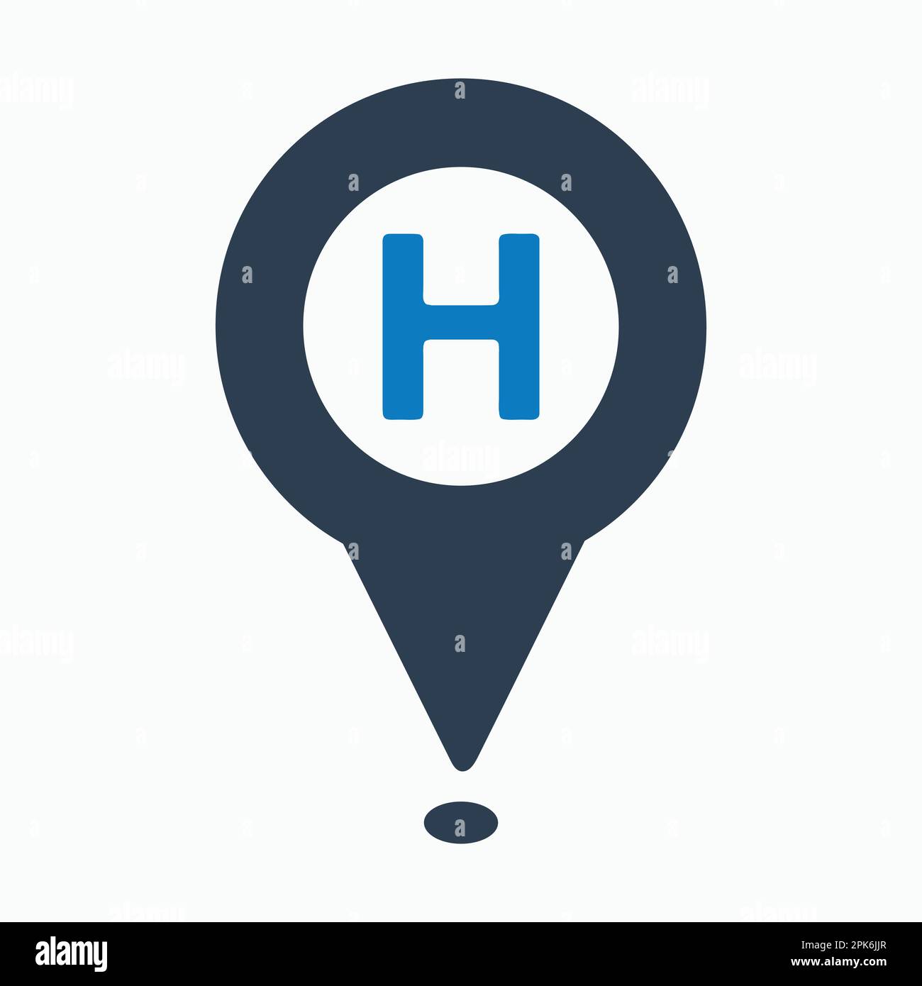 Hospital location icon. Flat style vector EPS Stock Vector Image & Art ...