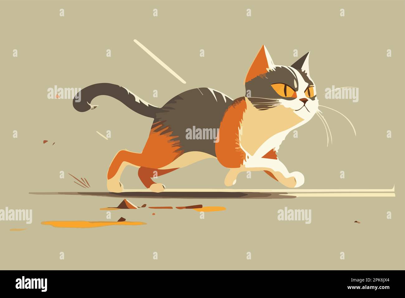 Cat running vector illustration Stock Vector Image & Art - Alamy