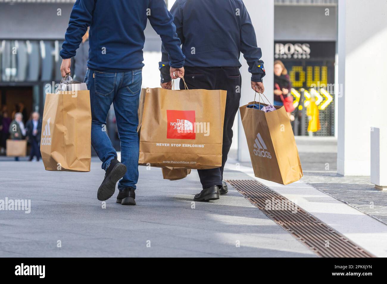 Outletcity Metzingen, factory outlet of Hugo Boss and around 80 other  premium and luxury brands, focus on clothing and fashion, Metzingen Stock  Photo - Alamy