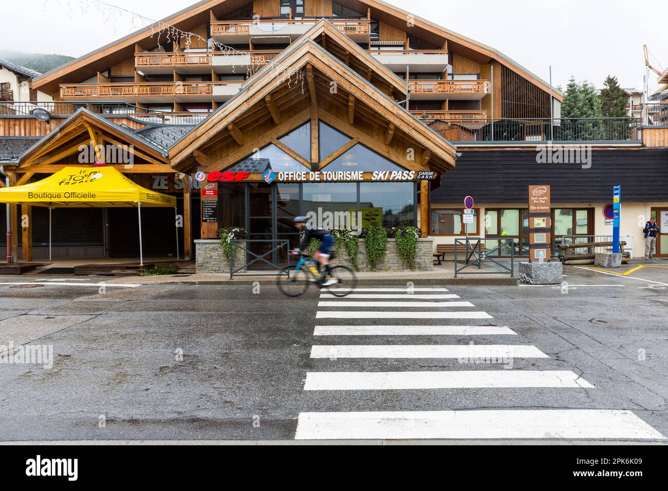 Winter sports resort, famous for the Tour de France, Alpe dHuez, Departement Isere, France Stock Photo