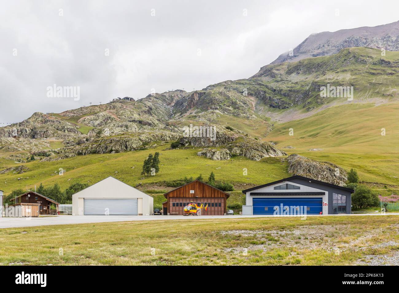 Altiport, LFHU, airfield at 1840 metres altitude in the French Alps, steep runway with 48 metre