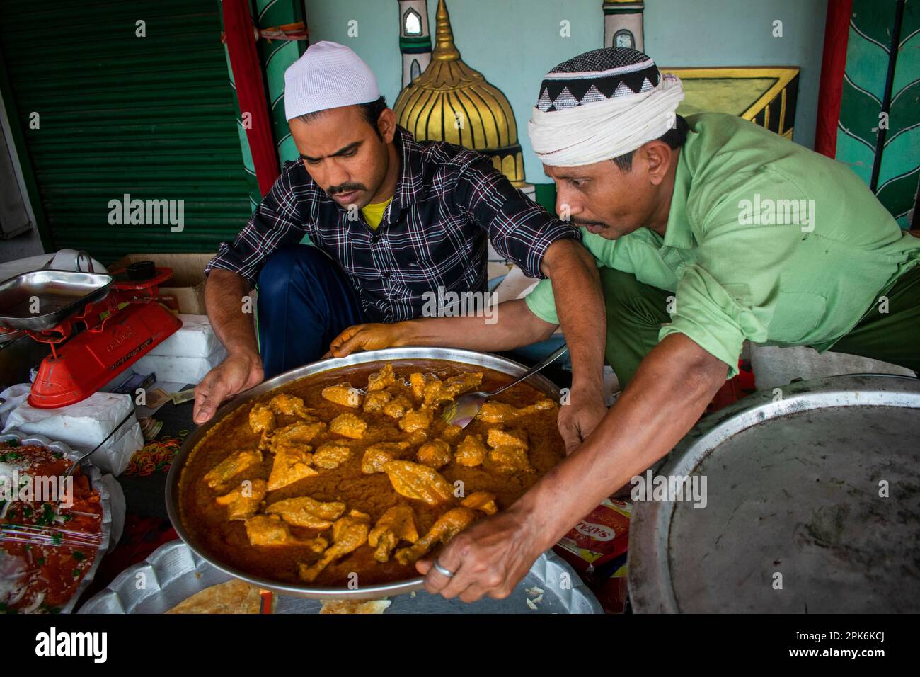 Indian Muslim vendors sell food in the holy month of Ramadan at a