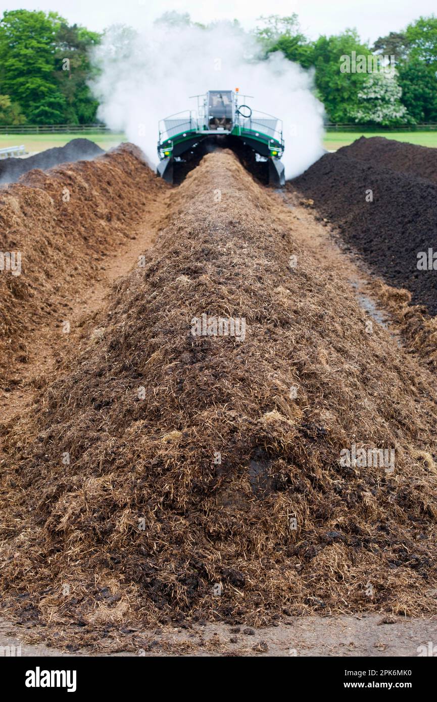 Compost Rotting Powder Komptech self-propelled compost turner turning rotting bedding manure ...