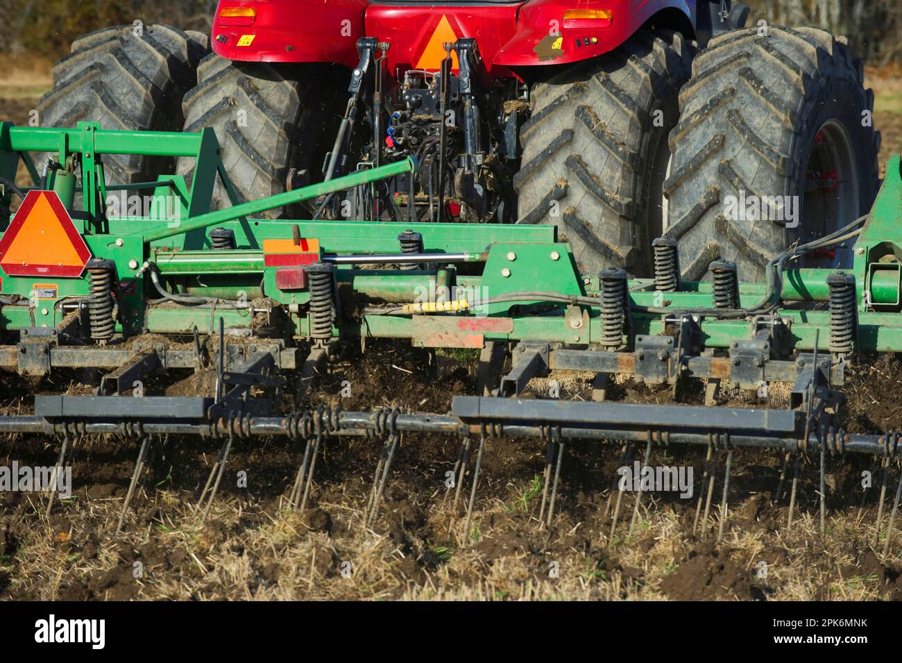 Tractor with cultivator, stubble cultivation, Sweden Stock Photo Alamy
