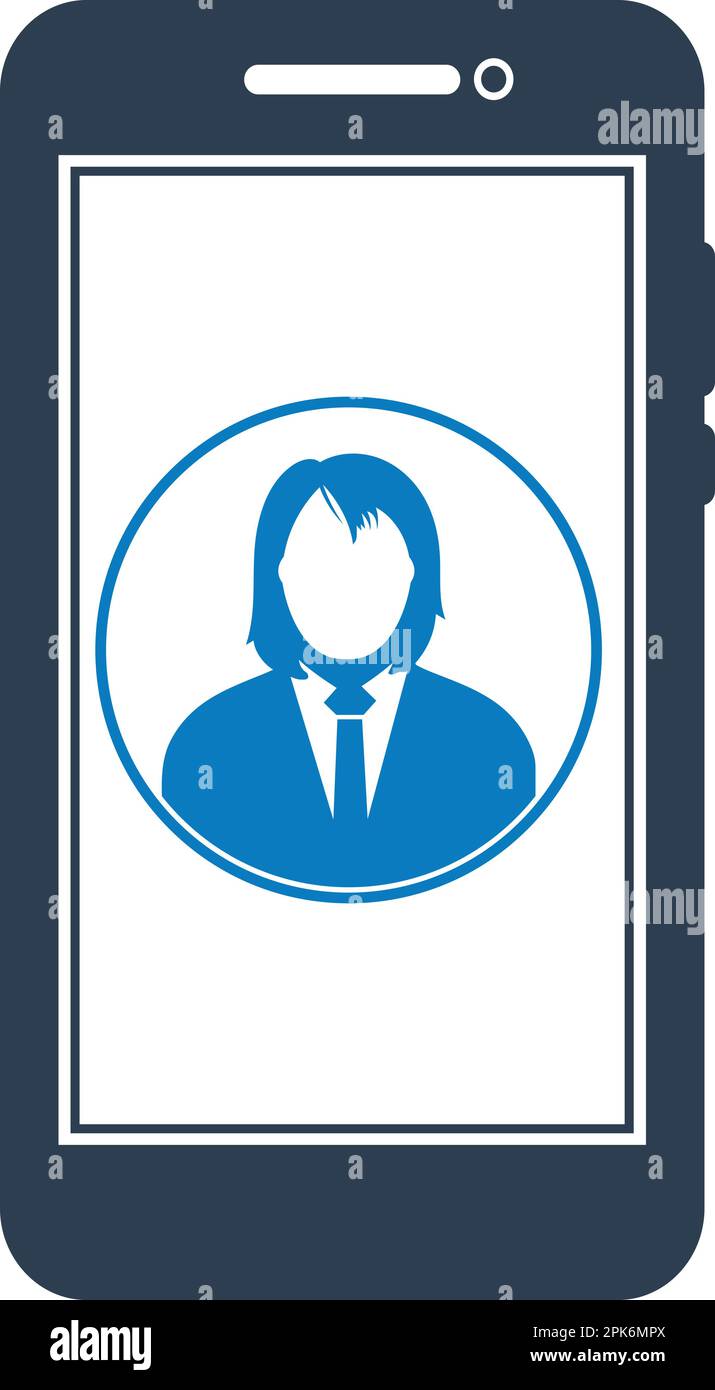 Mobile User Icon. Flat style vector EPS. Stock Vector