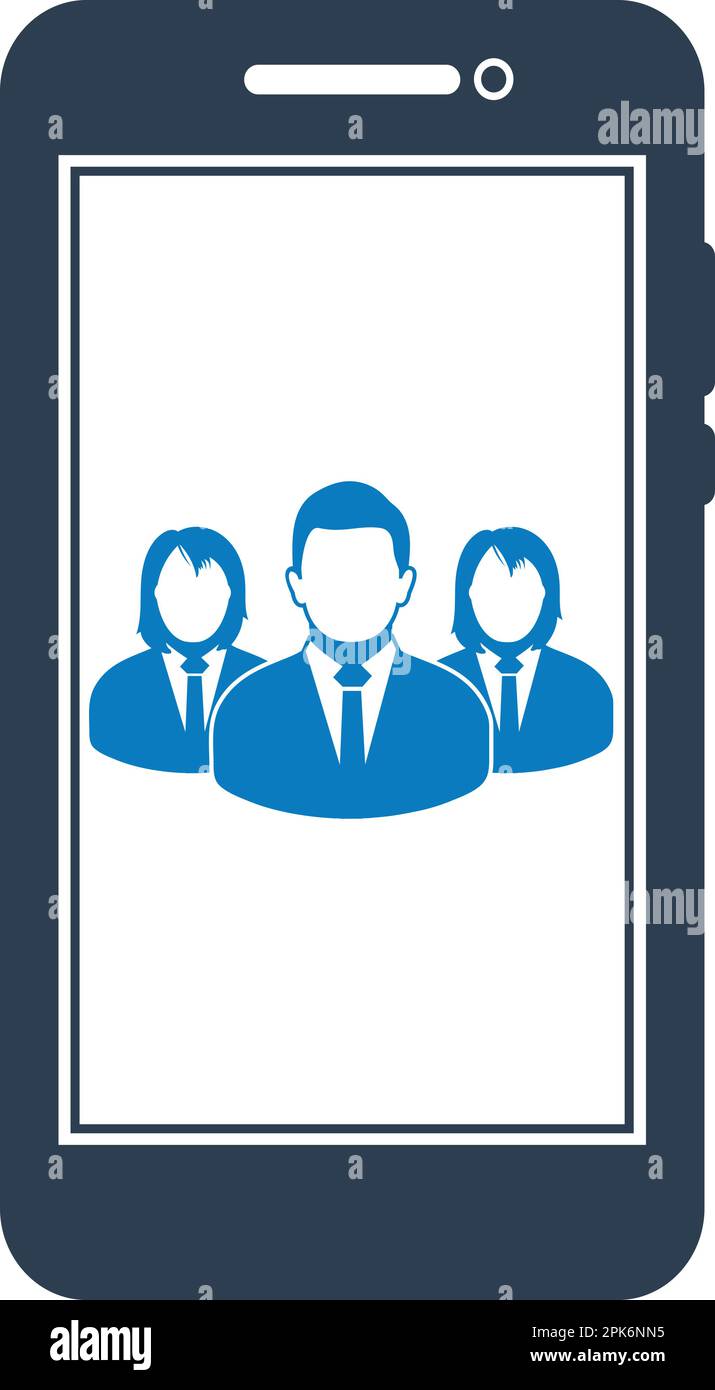 Mobile User Group Icon. Flat style vector EPS Stock Vector Image & Art ...