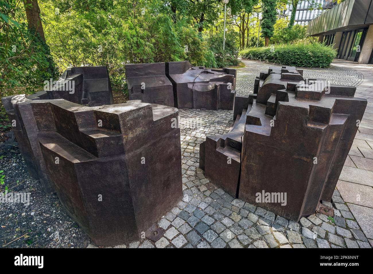 Artwork by Eduardo Paolozzi, Camera, at the entrance of the European Patent Office, Munich, Bavaria, Germany Stock Photo