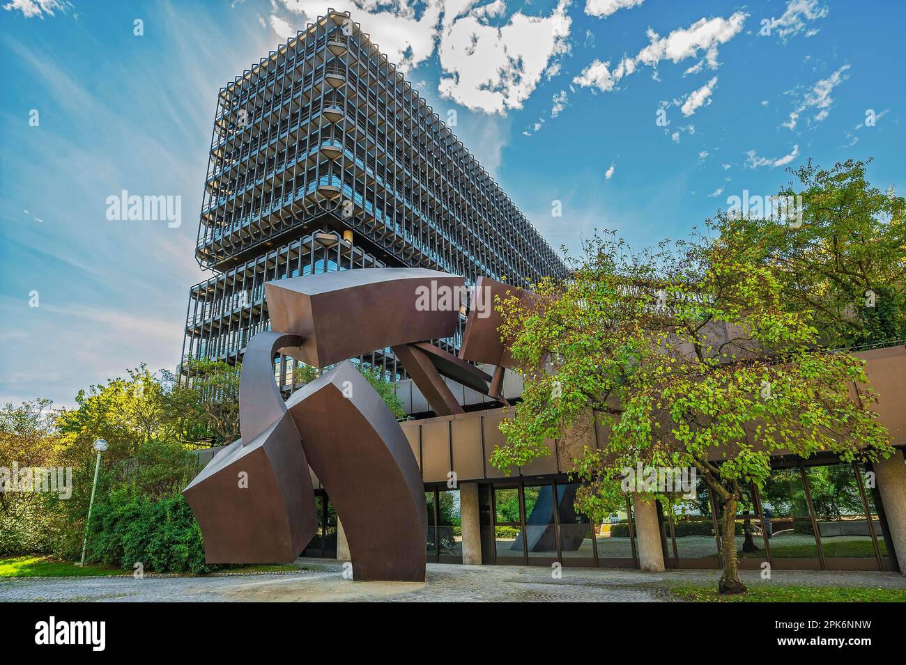 Artwork by Phillip King, Cross-Bend, at the European Patent Office, Munich, Bavaria, Germany Stock Photo