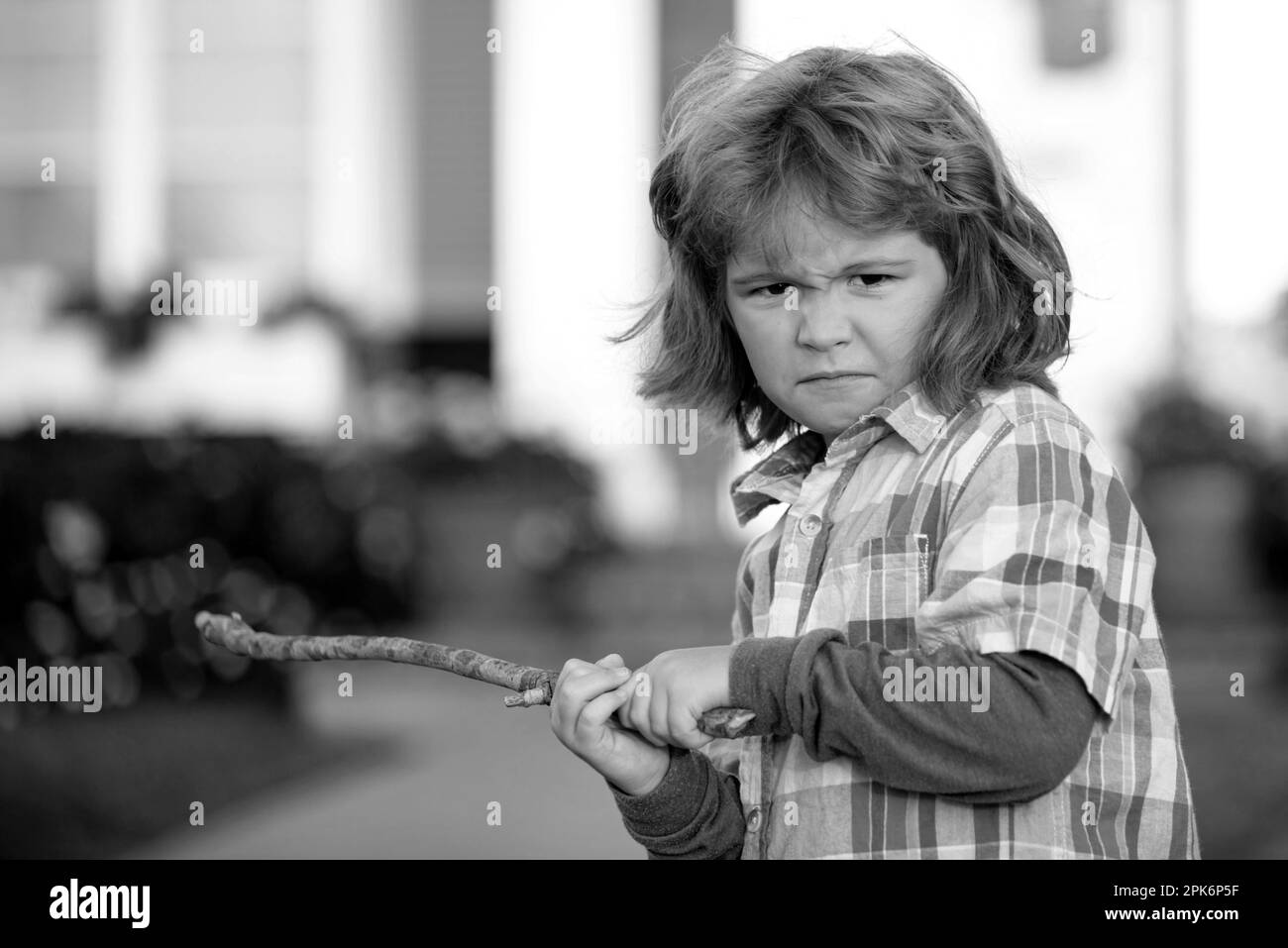 Kids conflict. Child aggression. Negative emotion concept. Angry bully