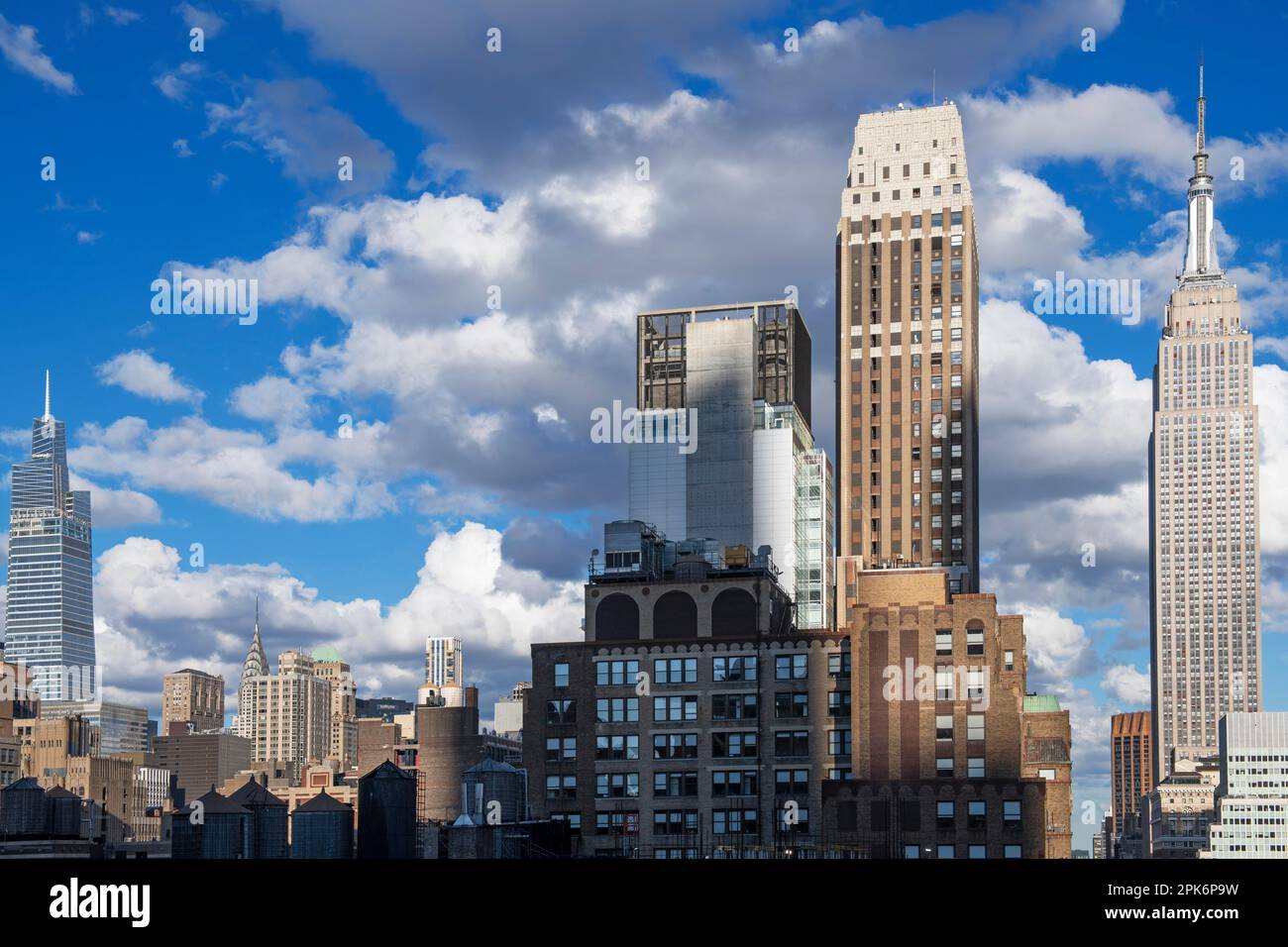 Empire State Building and the view of 34th Street, Summit One Vanderbilt, Chrysler Tower, Manhattan, New York City, USA Stock Photo