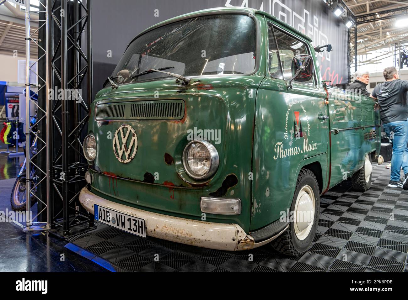 Vintage VW Volkswagen Type 2, T2 Transporter, Bulli, built 1967 to 1979, platform truck, built 1967 to 1979, iMOT international motorbike exhibition Stock Photo