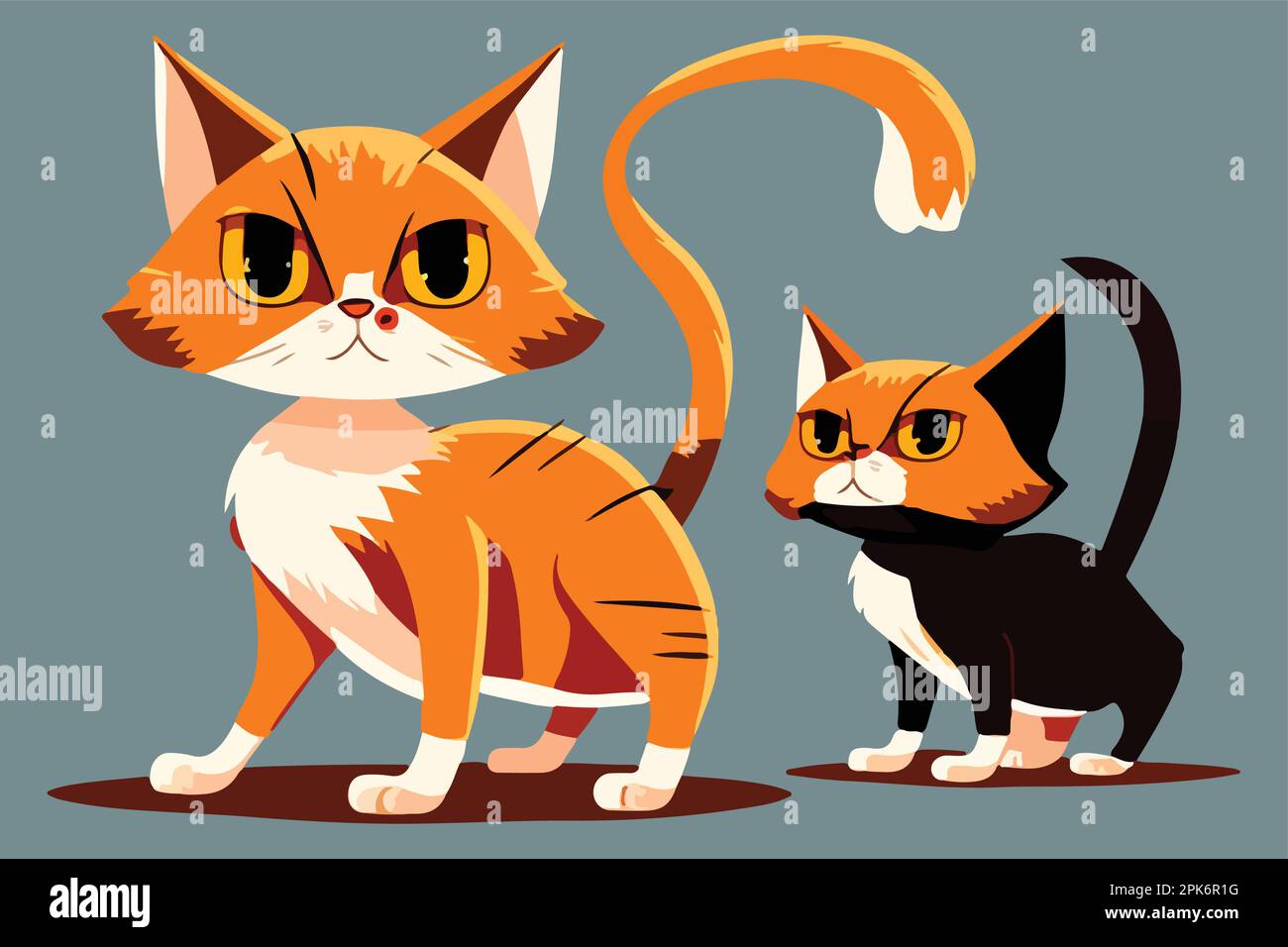 Cat full body character cartoon vector illustration Stock Vector Image