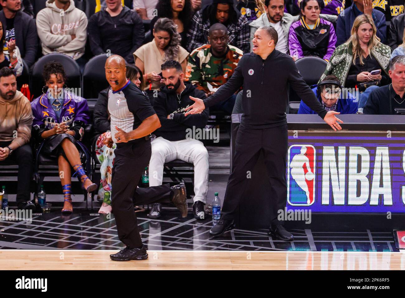 Los Angeles, California, USA. 5th Apr, 2023. Los Angeles Clippers head  coach Tyronn Lue reacts to a call during an NBA basketball game against the  Los Angeles Lakers at Crypto.com Arena in