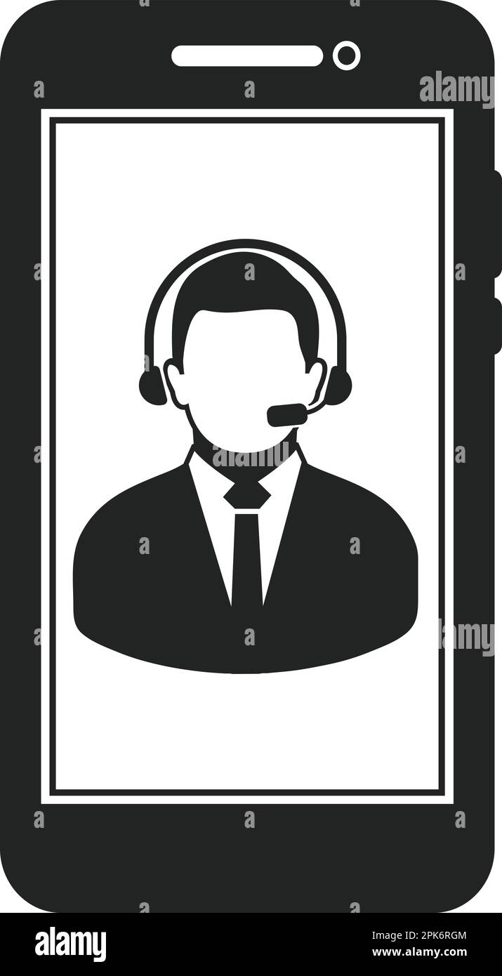 Customer service agent avatar vector Black and White Stock Photos ...
