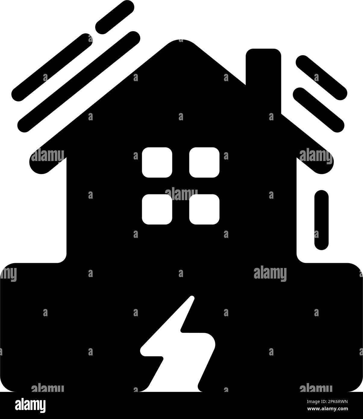 Earthquake-resistant house vector icon illustration Stock Vector