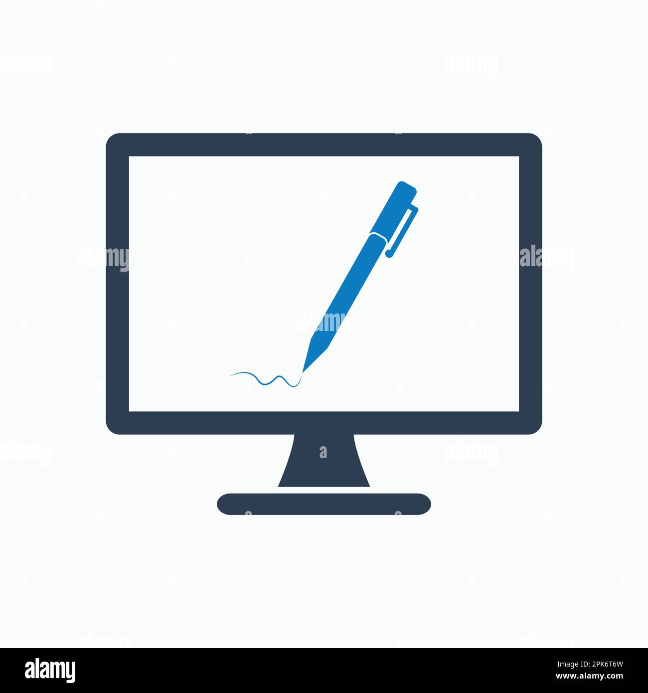 Online learning icon. Flat style vector EPS. Stock Vector