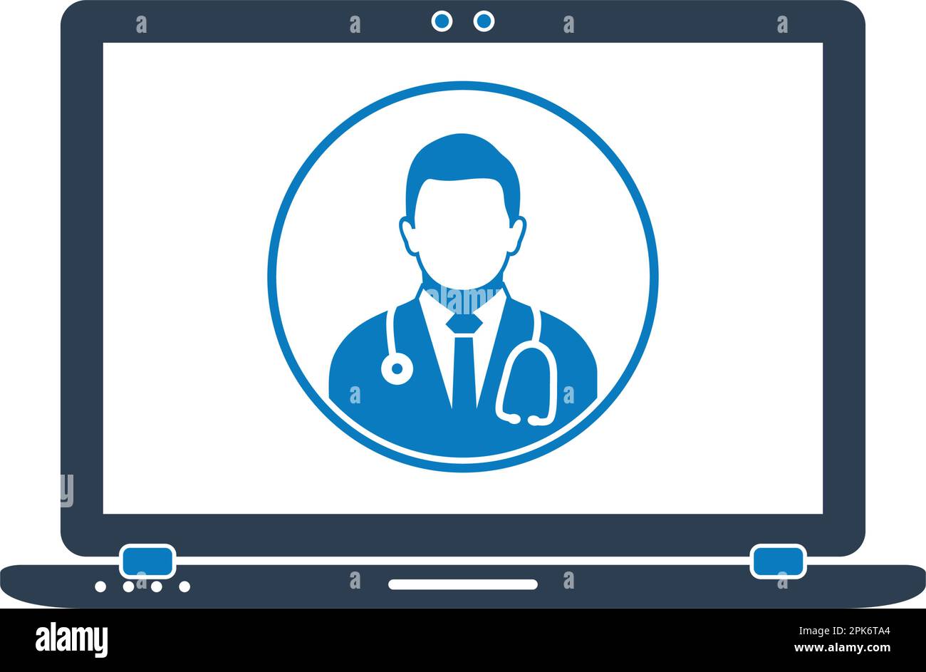 Online Medical Help Icon. Flat style vector EPS. Stock Vector