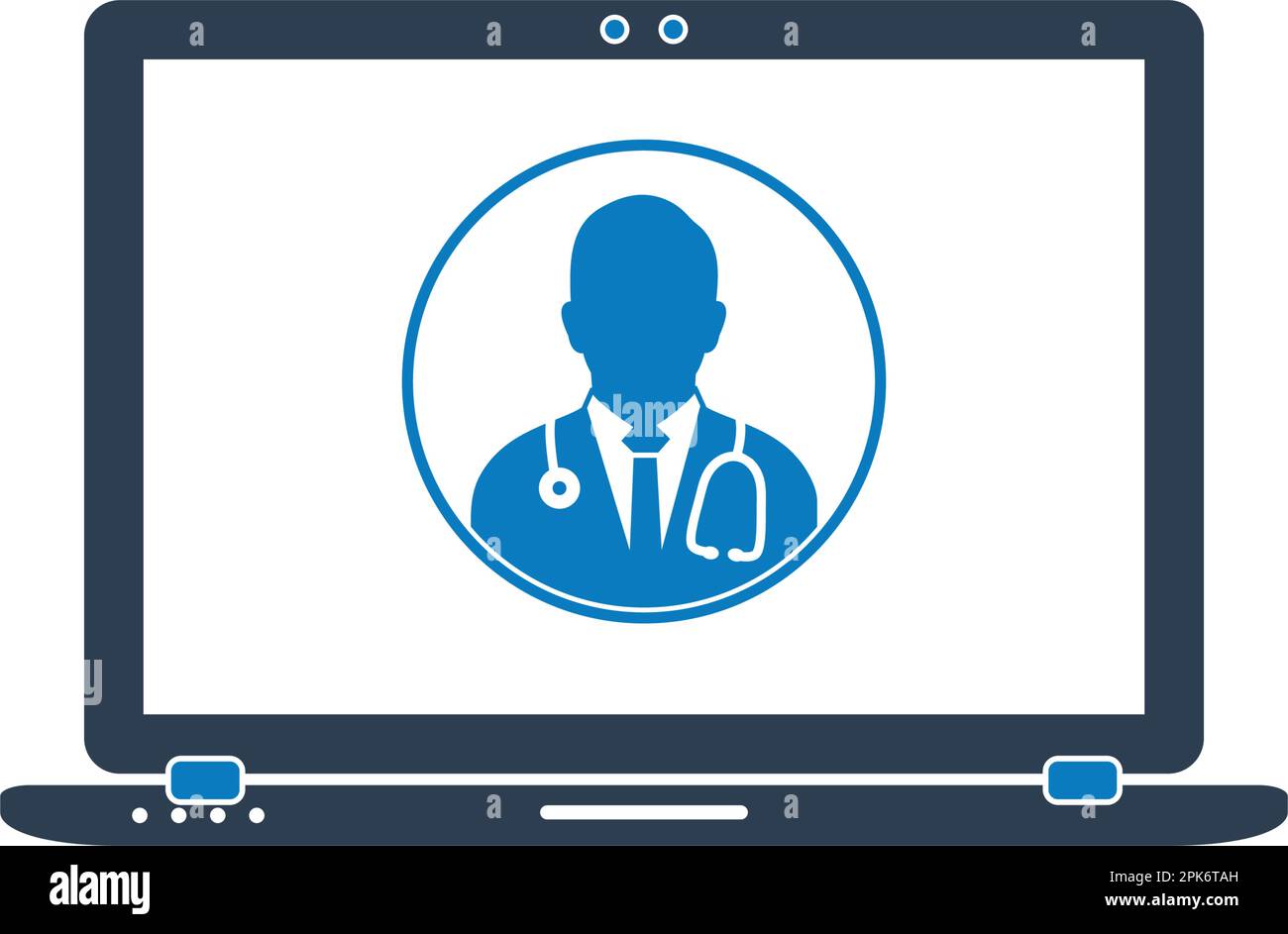Online Medical Help Icon. Flat style vector EPS. Stock Vector