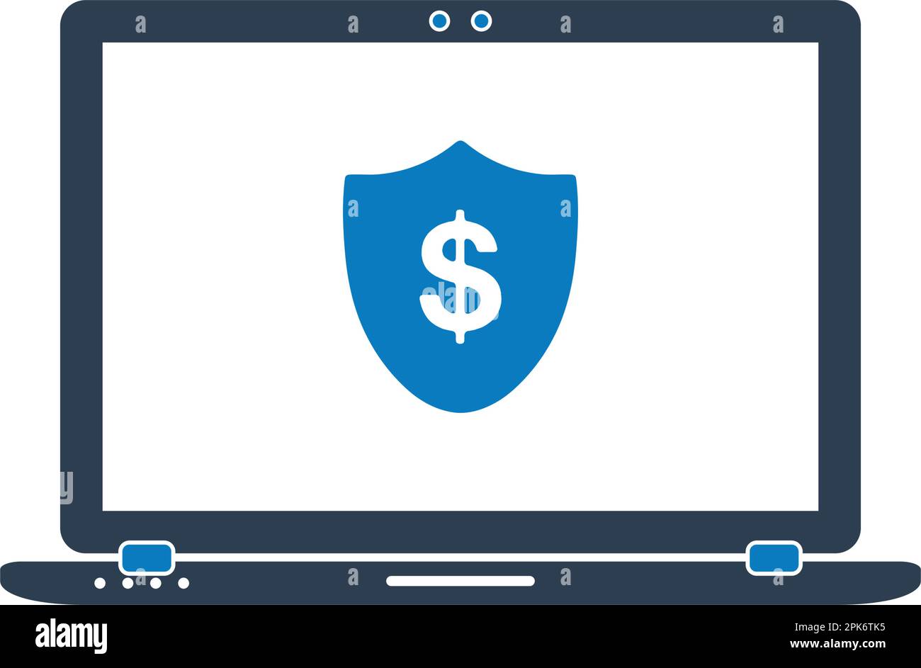 Online Financial Security Icon. Flat style vector EPS. Stock Vector