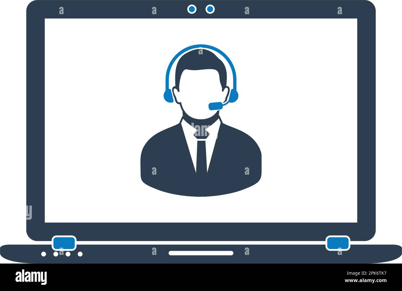 Online Customer Service Icon. Flat style vector EPS. Stock Vector