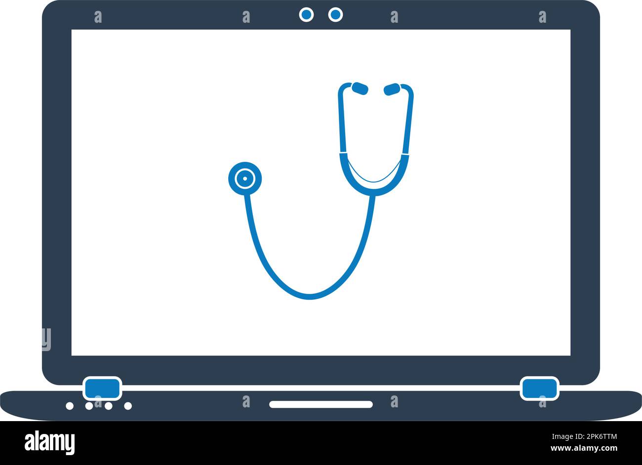 Online Medical Help Icon. Flat style vector EPS. Stock Vector