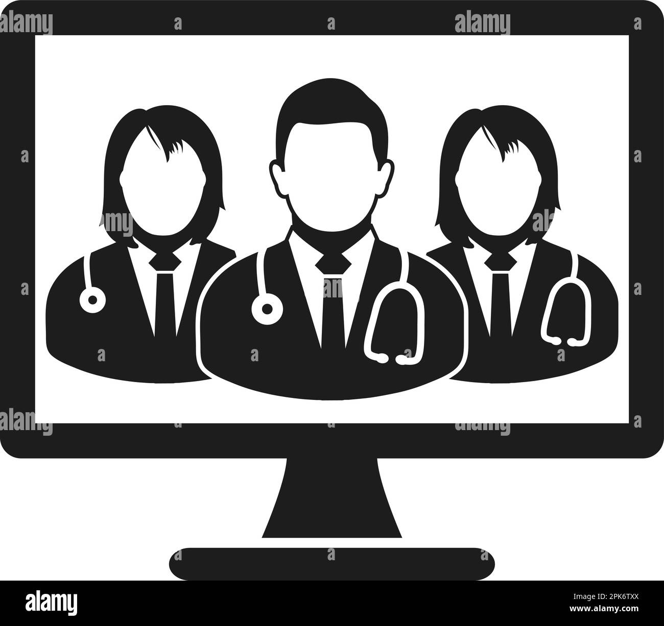Online Medical Team Icon. Flat style vector EPS Stock Vector Image ...