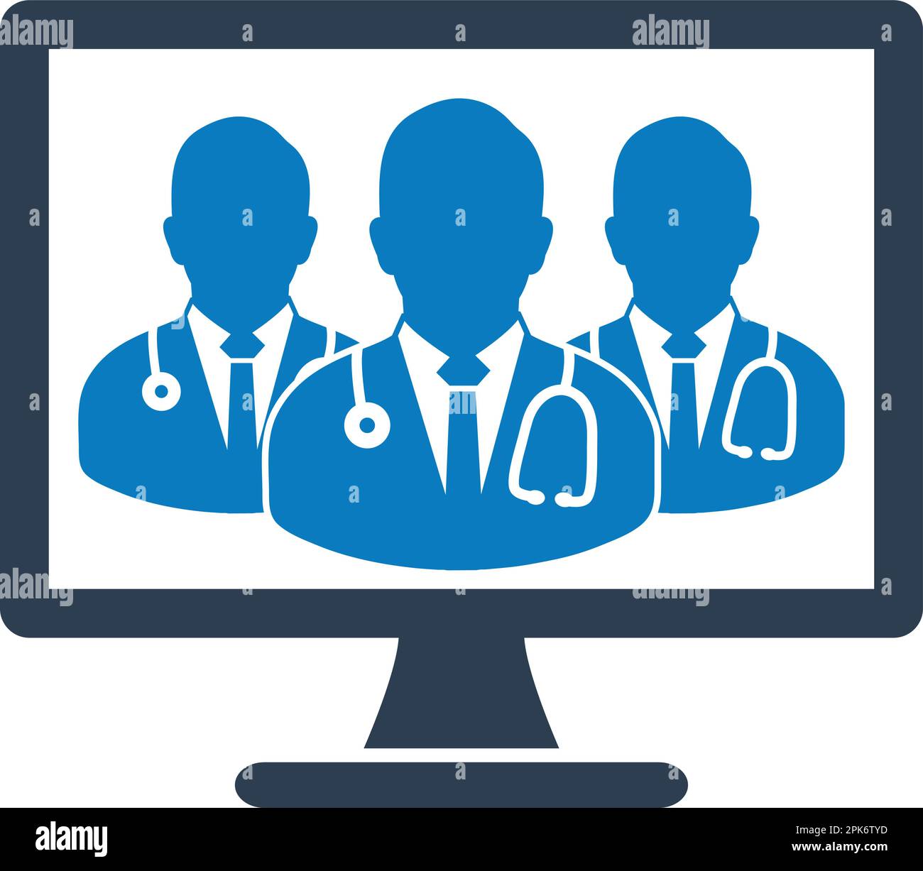 Online Medical Team Icon. Flat style vector EPS Stock Vector Image ...