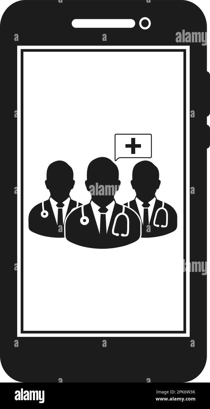 Online Medical Team Icon. Flat style vector EPS Stock Vector Image ...