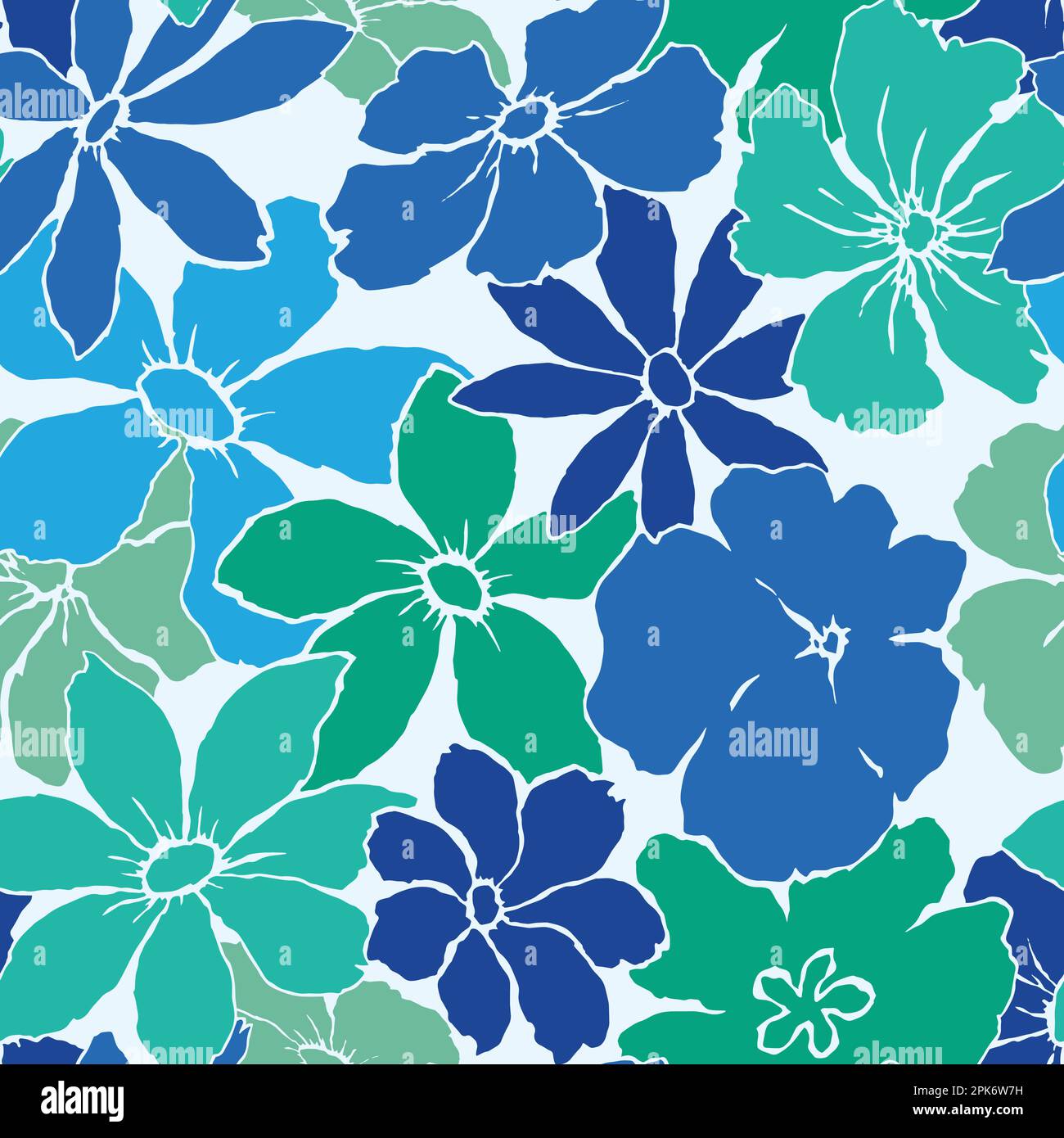 Abstract floral seamless pattern. Vector illustration background Stock Vector