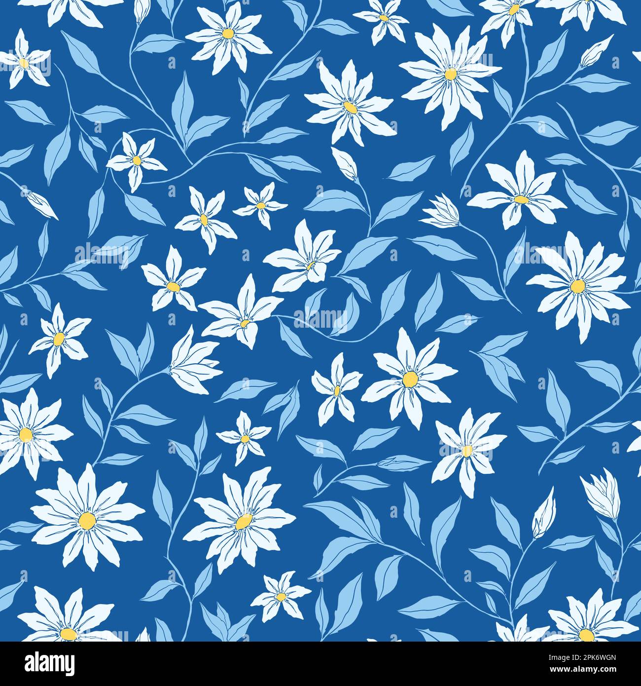 Abstract floral seamless pattern. Vector illustration background Stock Vector