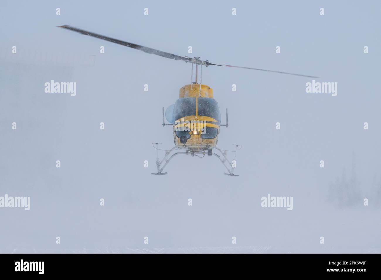 Helicopter landing at the Churchill Northern Studies Centre in