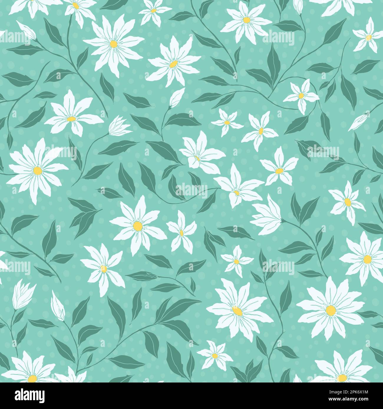 Abstract floral seamless pattern. Vector illustration background Stock Vector