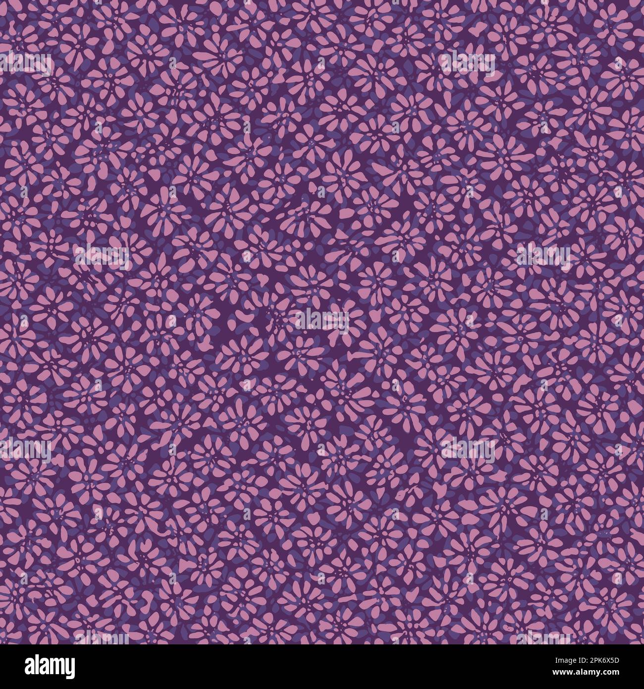 Stamped Batik floral seamless pattern. Vector illustration background Stock Vector