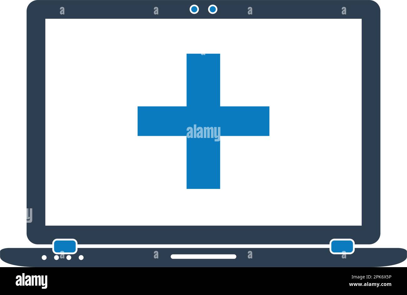 Online Medical Help Icon. Flat style vector EPS. Stock Vector