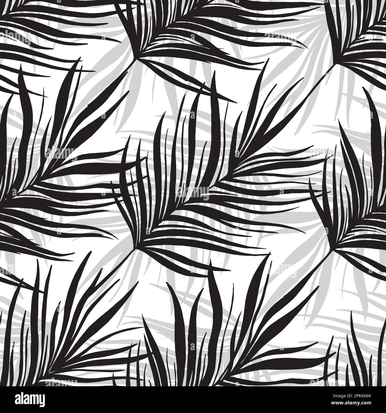 Abstract jungle leaves seamless pattern. Vector illustration background Stock Vector