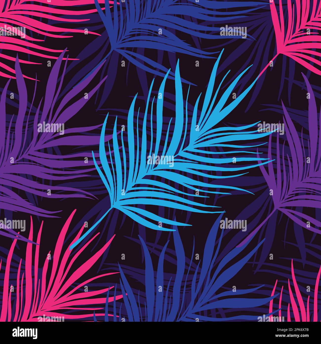 Abstract jungle leaves seamless pattern. Vector illustration background Stock Vector