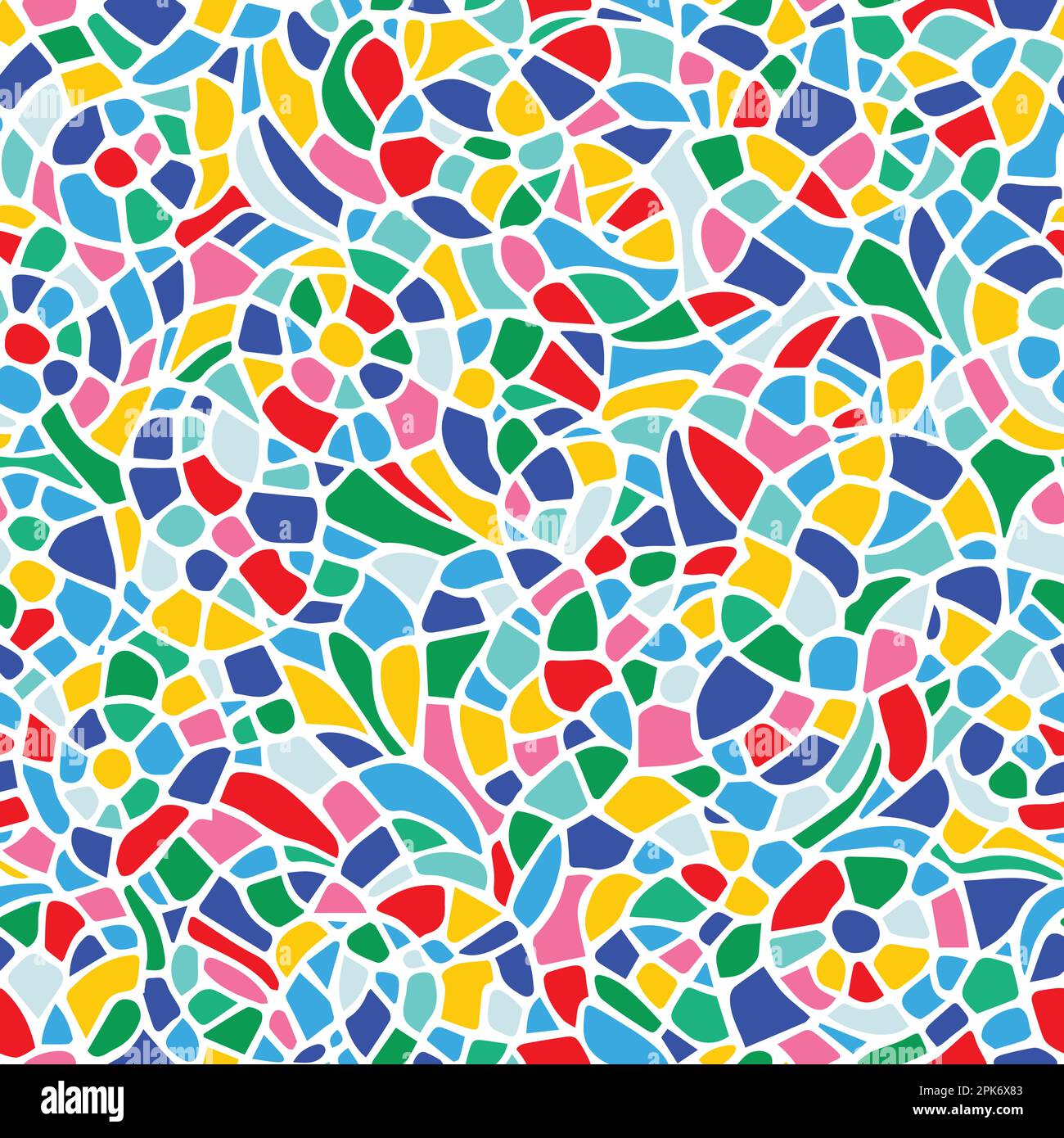 Stamped Batik floral abstract seamless pattern. Vector illustration background Stock Vector